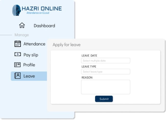 leave portal for online attendance system